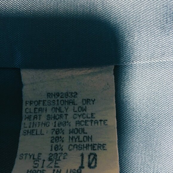 Women's Maxx Meren Wool Cashmere Pea Coat Sz 10 Light Blue Double Breasted Coat - Picture 6 of 6